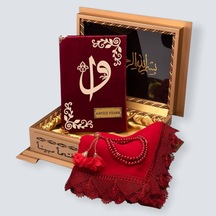 Gold Sandıklı Hafız Boy Kur'An-I Kerim Seti (Bordo)