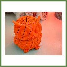 Bezos 3d Baskı Hareketli Baykuş Figürü - Eklemli Flexi Oyuncak - Turuncu Hb006