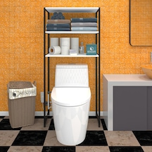 Bakbudaiyi Banyo Klozet Dolabı Hüveylid Byzsyh 135 050 20 Mat Suntalam Metal Siyah Boya Beyaz - Siyah