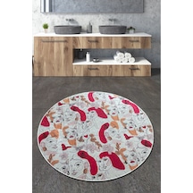 Faccia Çap Banyo Halısı Djt 120x120 cm Çok Renkli