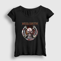 Presmono Kadın Blades Megadeth T-shirt Siyah