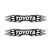 (2 Adet) Toyota Sticker Toyota Alev Sticker Oto Araba Sticker