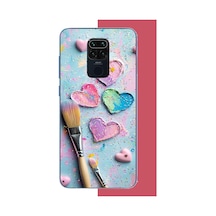Redmi Note 9 Uyumlu Renkli Tuval Baskılı Silikon Kılıf