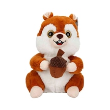 Sevimli Peluş Sincap 30 Cm Oyuncak Uyku Arkadaşım Kahverengi