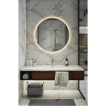 Gümüş Renk Ledli Banyo Konsol Aynası 80 CM