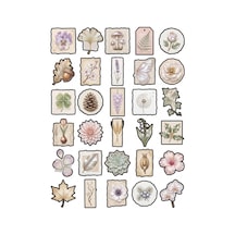 30 Adet Vintage Botanik Kolaj Sticker Seti - Ajanda Scrapbook Defter İçin Çok Renkli
