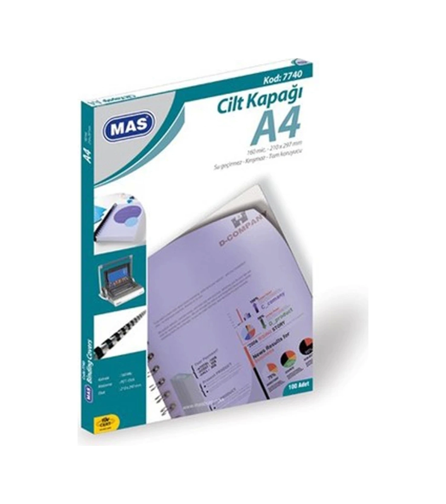 7740 A4 Cilt Kapağı Sarı 100'lü