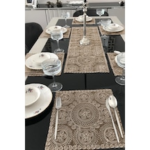 Fransız Dantelli Runner Ve Supla Takımı 1 Runner, 6 Supla Kapuçino Diğer