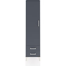 Arges Dolap Tek Raflı 2 Çekmeceli Tek Askılı 44x30x182 Antras... Antrasit