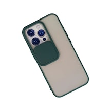 Apple Uyumlu,  iPhone 13 Pro Kılıf Palm Buzlu Kamera Sürgülü Silikon - Yeşil
