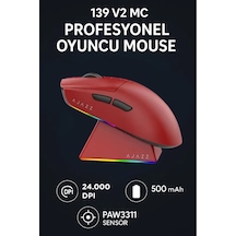 Aj139 V2 Mc 24.000 Dpı Paw3311 Ultra Hafif 3 Modlu Oyuncu Mouse - 500mah Batarya Diğer