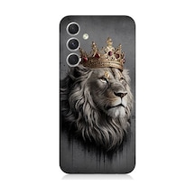 Samsung Galaxy A34 Uyumlu Kral Aslanın Gururlu Bakışı Desenli Silikon Kılıf Çok Renkli