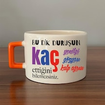 Bu Dik Duruşun Baskılı Kadınlar Günü Turuncu Kulplu C Fincan
