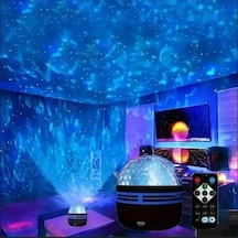 Trendooze Yansıtmalı Teknoloji Sge Projeksiyon Odası Lambası Kuzey Kumandalı Işıkları Gece Dönen Çocuk Bebek - Gf Siyah