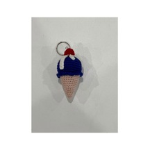 Amigurumi El Örgüsü Dondurma Anahtarlık Lacivert Lacivert