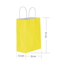 Büküm Saplı Kraft Kağıt Karton Hediye Çanta Poşet Torba Sarı-2 2 x 25'li 25 x 31 CM