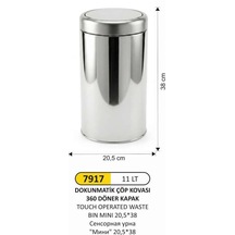 Dolumax Pratik Kapaklı Çöp Kovası 11 Litre