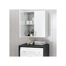 Birnurpazar Makina Üstü Dolap, Banyo Dolabı, Çamaşır Dolabı, Havlu Dolabı, Kapaklı Dolap - Beyaz