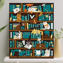 Palmiye Hobi Sanat Sayılarla Boyama Tuval Seti Fırça Boya Dahil Çıtalı 40x50 Cm - Harry Cat