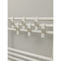 3dprototürk Banyo 6'lı Set Havlupan Radyatör Askısı Kaydırmaz Pratik Havlu Askılığı 10 Cm Q 3d Baskı Beyaz