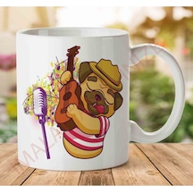 Pug Artista Iki Tarafı Baskılı Kupa Bardak Çok Renkli