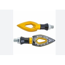 Motosiklet Led Delikli Sinyal Gold Sarı Işık 1 Çift