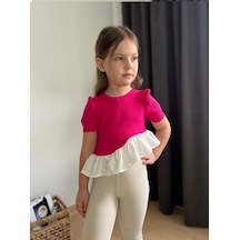 My Kids Wear Fırfır Detaylı Kız Çocuk Takım Fuşya