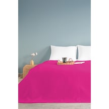 Tek Kişilik Fuşya Dama Desenli Pike. Damalı Otel Pikesi 160x230