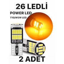 T10 Led 26 Ledli W5w Metal Ultra Power Turuncu Park Plaka Tavan Ampulü 1 Takım