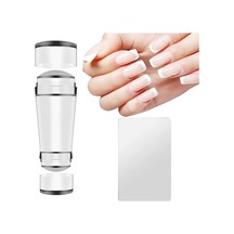 Tr Tırnak Sanatı Damgası, Silikon Şeffaf Tırnak Damgalama Jeli Ve Kazıyıcı, 2.8 Cm Başlıklı Şeffaf Jel Silik