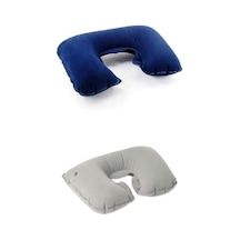 Şişme Araç Boyun Ve Seyahat Yastığı Taşınabilir, Ergonomik, Ense Destekli, Karışık Renkli, Uzun Yolculuklar İçin Rahat Yastık 1 Adet Açık Indigo