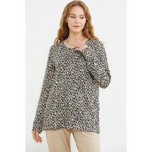 Sementa 76413 Rahat Kalıp Leopar Kombinli Pijama Takım Bej Sementa 76413 Rahat Kalıp Leopar Kombinli Pijama Takım Bej