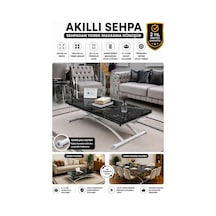 Juppo Üst Tabla Mdf Siyah Mermer Oval Köşe Alt Beyaz Dışa Kıvrım
