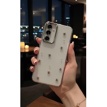 Samsung Uyumlu Galaxy A55 Kılıf Kabartmalı Desenli Simli Şeffaf A+ Kalite Kapak