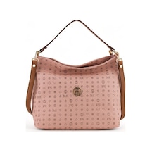 Bilik Deri Monogram Pembe/taba Kadın Omuz Çantası Nv 1003-mn Pembe - Taba