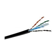 Erse Cat-6 Utp Pe Awg 4x2x23mm2 Harici Pvc Data Kablosu Siyah Kılıflı 50 Metre