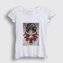 Presmono Kadın The Link Gojira T-shirt Beyaz