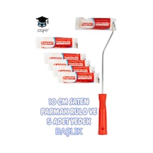 10 Cm Saten Parmak Rulo Ve 5 Adet Yedek Başlık