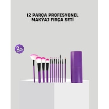 12 Li Profesyonel Makyaj Fırça Seti Ultra Yumuşak Sentetik Kıllı