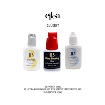 Ib İpek Kirpik Yapıştırıcı Kırmızı Kapak Primer Remover Seti