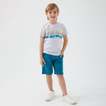U.S. Polo Assn Erkek Çocuk Bermuda Takım US1341 Kar Melanj