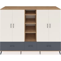 Kronos Dolap 12 Raflı 3 Çekmeceli 4 Kapaklı 220x59x163 Çam-aytaşı Çam-aytaşı/antrasit