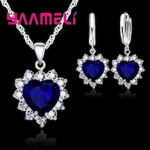 Swarovski Taşlı Takı Seti,Gümüş, Yeni Yıl Sevgililer Günü Gümüş