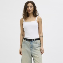 Jack & Jones Kadin Kare Yaka Kolsuz Üst - Fifi - 12271270 Beyaz