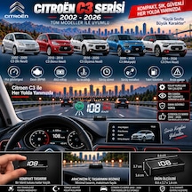 Citroën C3 2002-2026 Modeller İçin Head Up Display Hayalet Gösterge Ekranı Ön Cam Hız Göstergesi