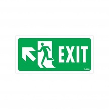 Exit Sol Yukarıı Uyarı Levhası 17,5X25 Kod:960 (475915692)