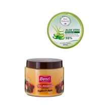 Benri Angelica & Argan Saç Maskesi 500 ML + Bee Beauty Aloe Vera Jel 300 ML