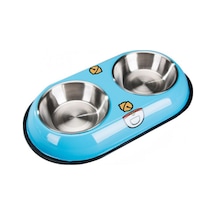 Maxi Life Evcil Hayvan İkili Çelik Mama Kabı 34.5 CM Mavi