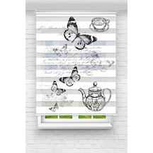 Perdeoutlet38 Baskılı Renkli Siyah Kelebek Dijital Baskılı Zebra Perde-cocuk Odası-stor Perde Model:pz-2530 Çok Renkli
