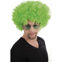 Yeşil Renk Kıvırcık Afro Bonus Peruk 5673 "